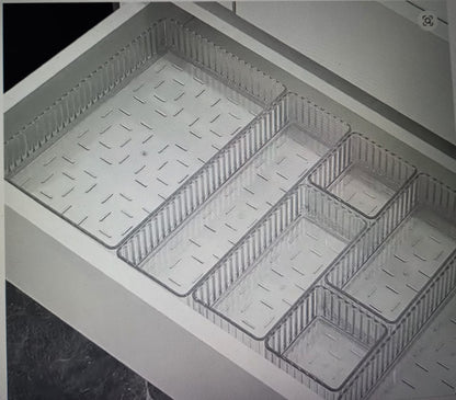 Organizador de Cajones Modular – Juego de 7 Piezas Transparentes para Cocina, Baño y Hogar